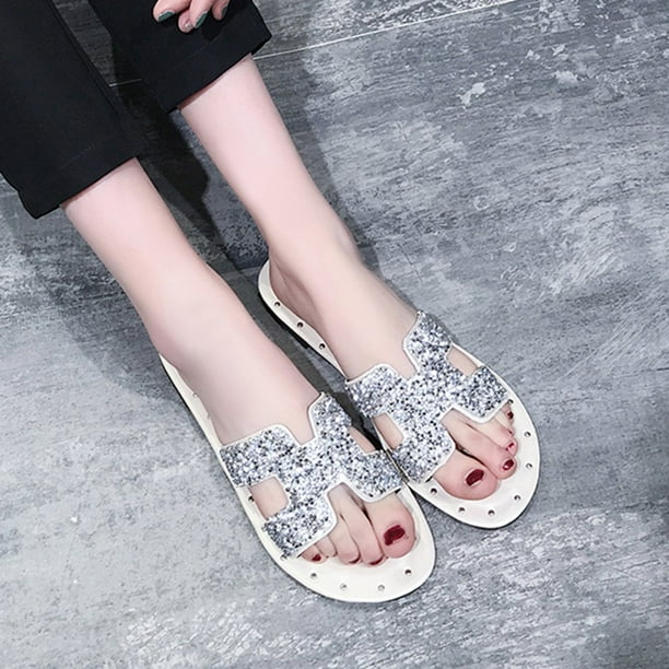 Summer Sequin Design Women Casual Summer Flat Slipper Flip Flaks Outsight Shoes Summer Sequin Design Women Casual Summer Flat Slipper Flip Flaks Outsight Shoes